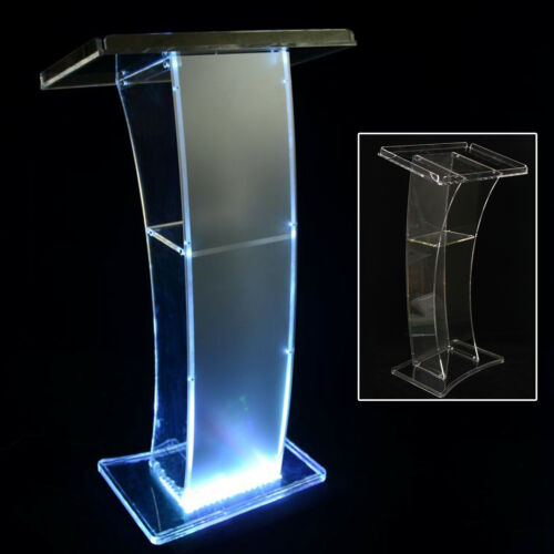 Acrylic Podium Pulpit School Event Conference Podium Clear Church Lectern New Us