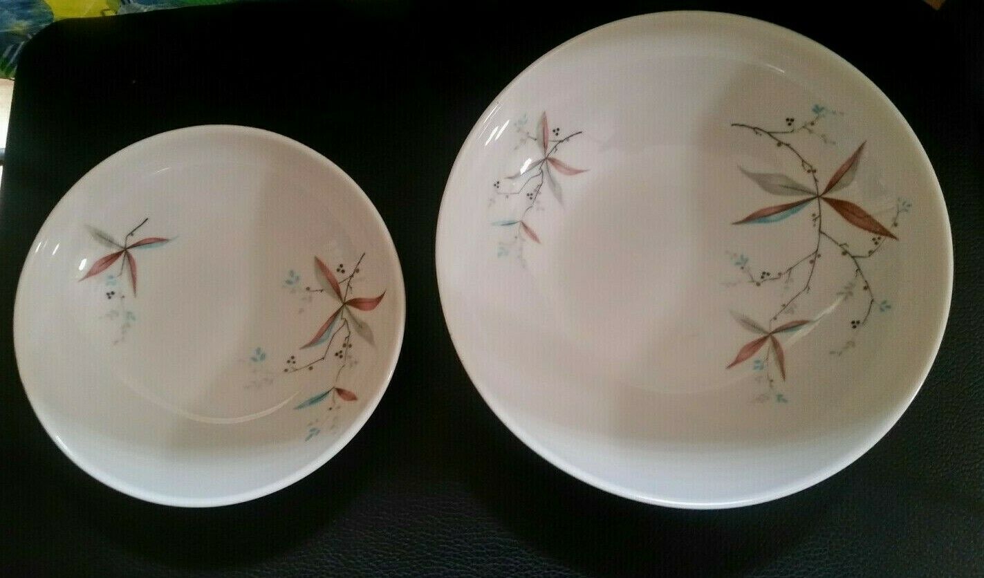 Vtg Syracuse China Carefree Finesse Pattern Soup/cereal Bowl & Berry Dessert