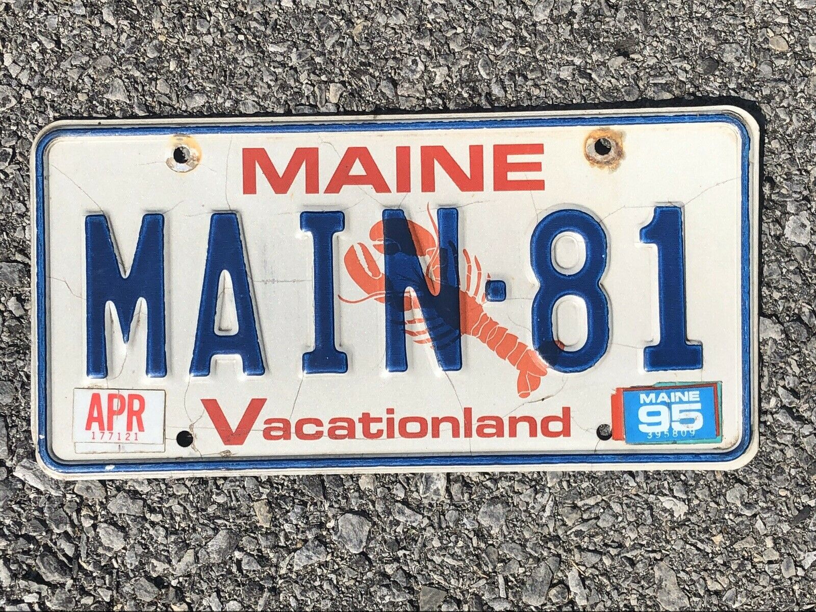 90’s Maine Vacationland Vanity License Plate Main 81