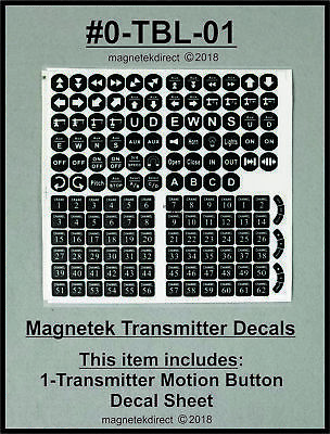 Magnetek Radio Remote Control Transmitter Motion Push Button Decal Label Sheet