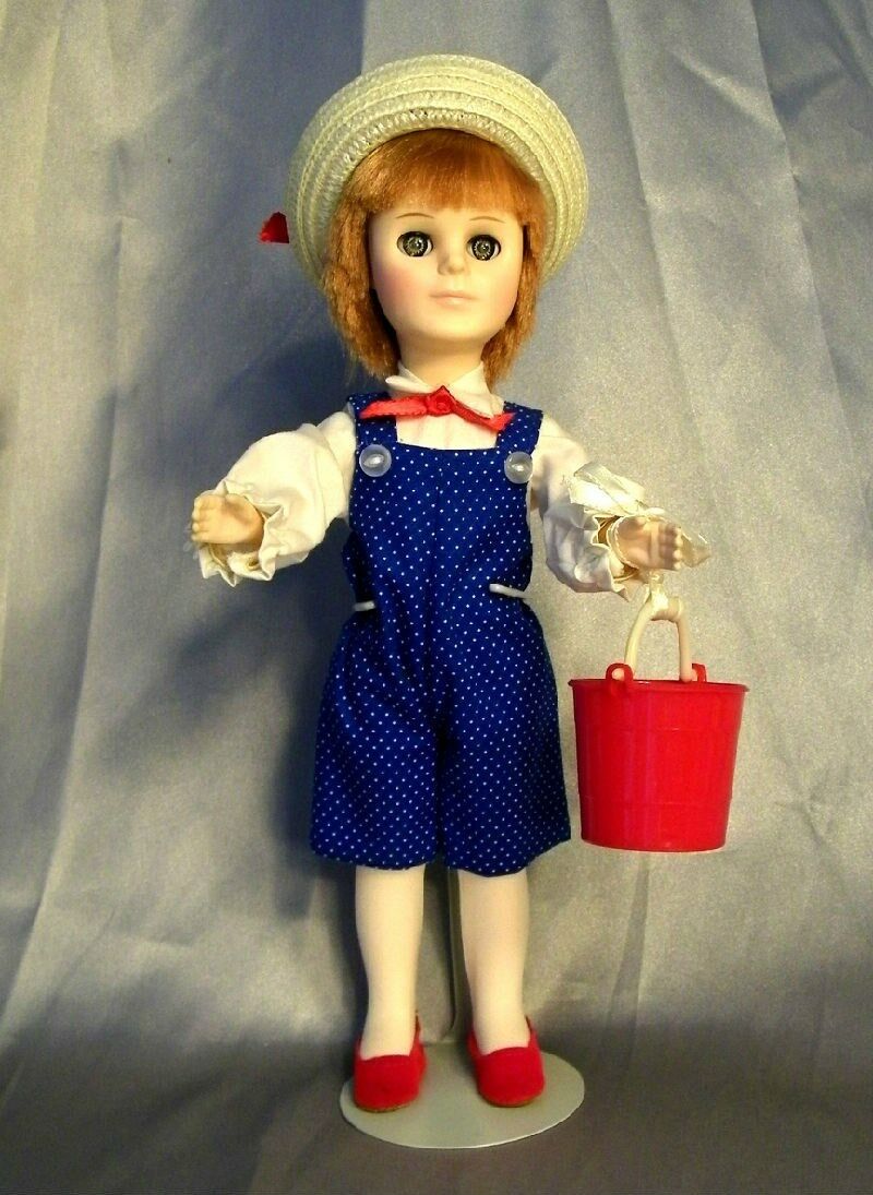Effanbee "jack" Doll Original Box Polka Dot Overalls Hat & Bucket