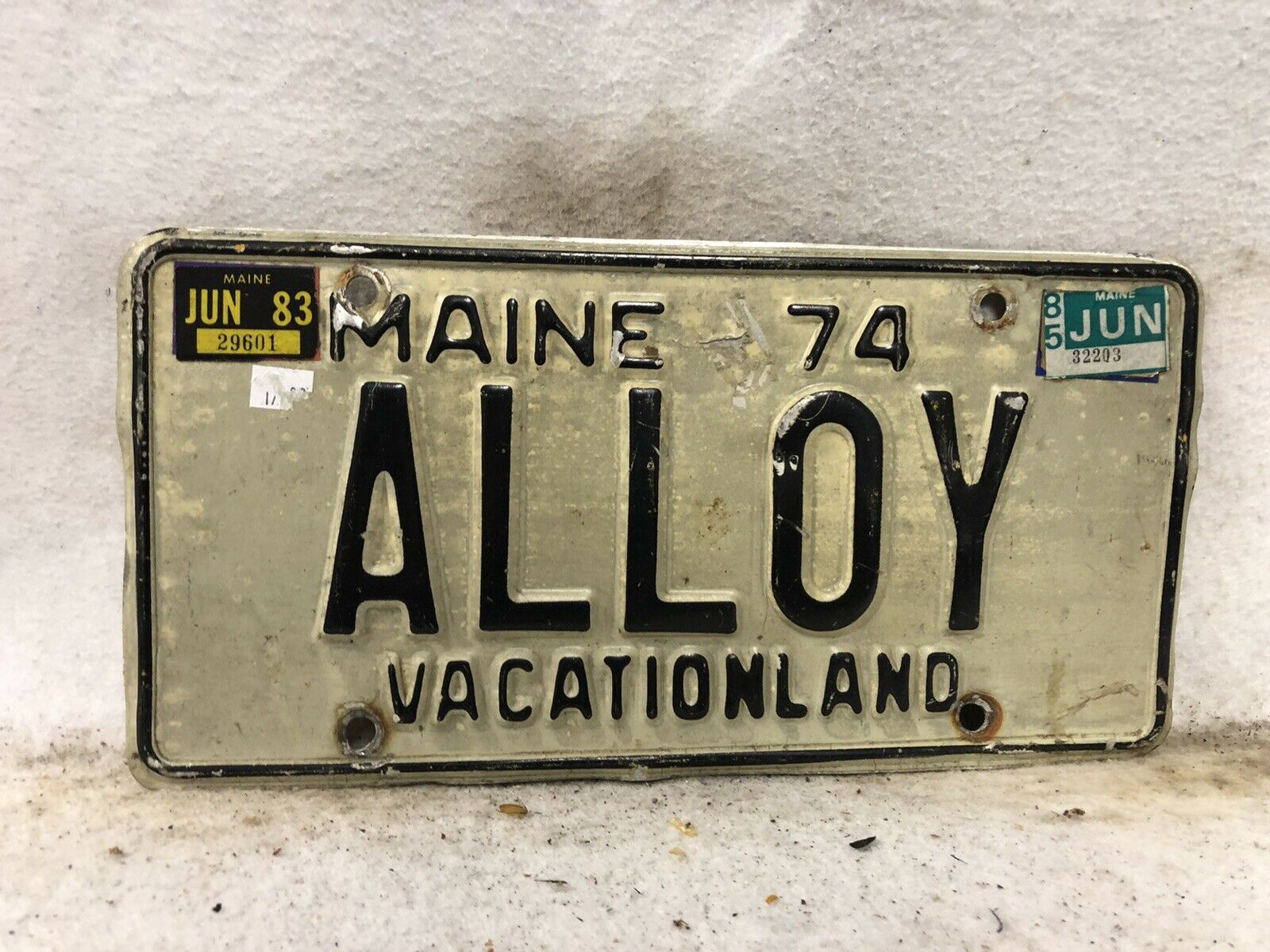 Vintage 1974 Maine Vanity License Plate “alloy”