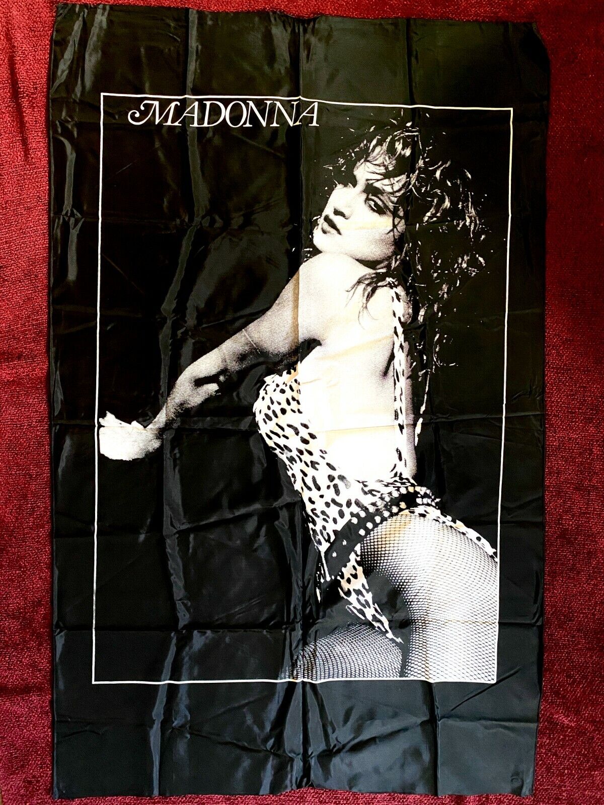 Madonna First Album Photo Big Promo Flag Swimsuit 1985 Virgin Tour Leopard Suit