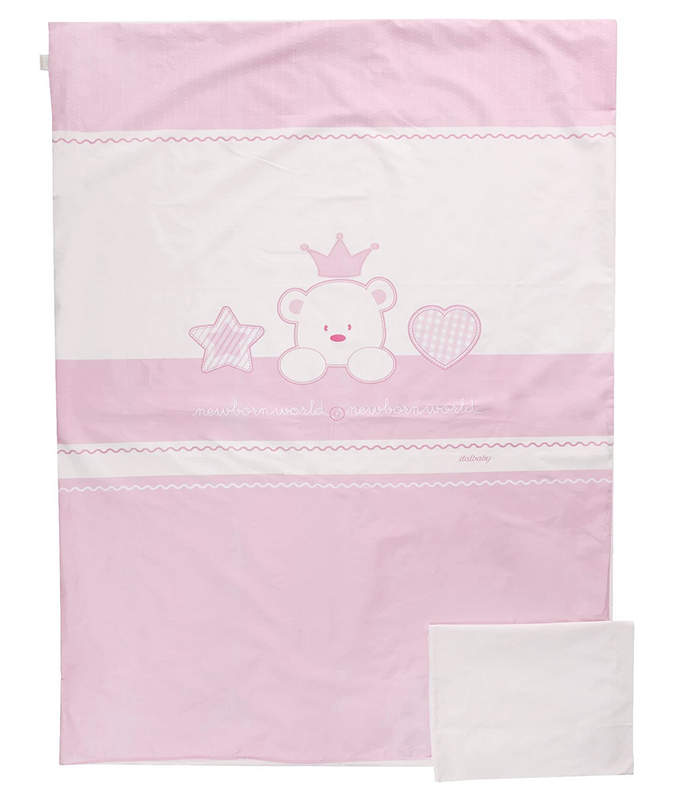 Italbaby Baby Set Cover Bedding Nordic Y Pillow Without Closing Colour Pink