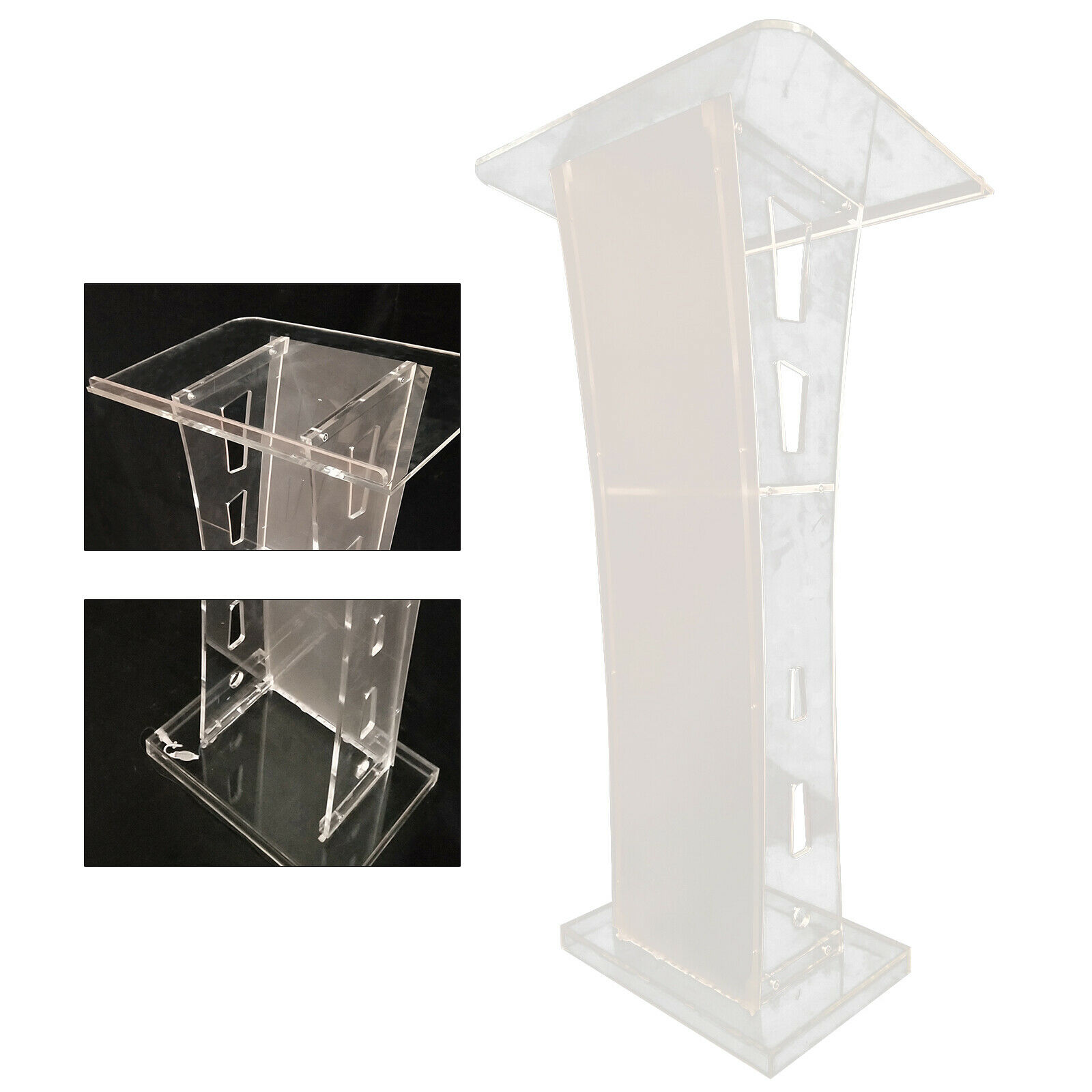 Transparent Plexiglass Pulpit Acrylic Podium School Office Church Lectern Stand