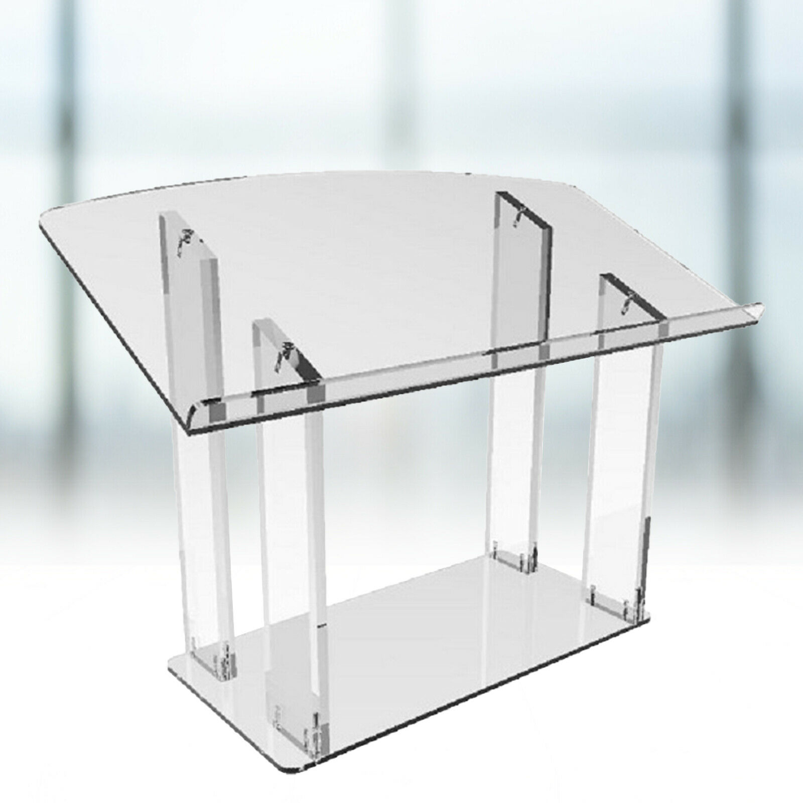Acrylic Samll Conference Pulpit Podium Table Clear Presentation Office Supply