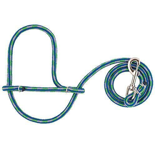 Weaver Leather Rope Sheep & Goat Halter, Lime/blue/gray, 52"