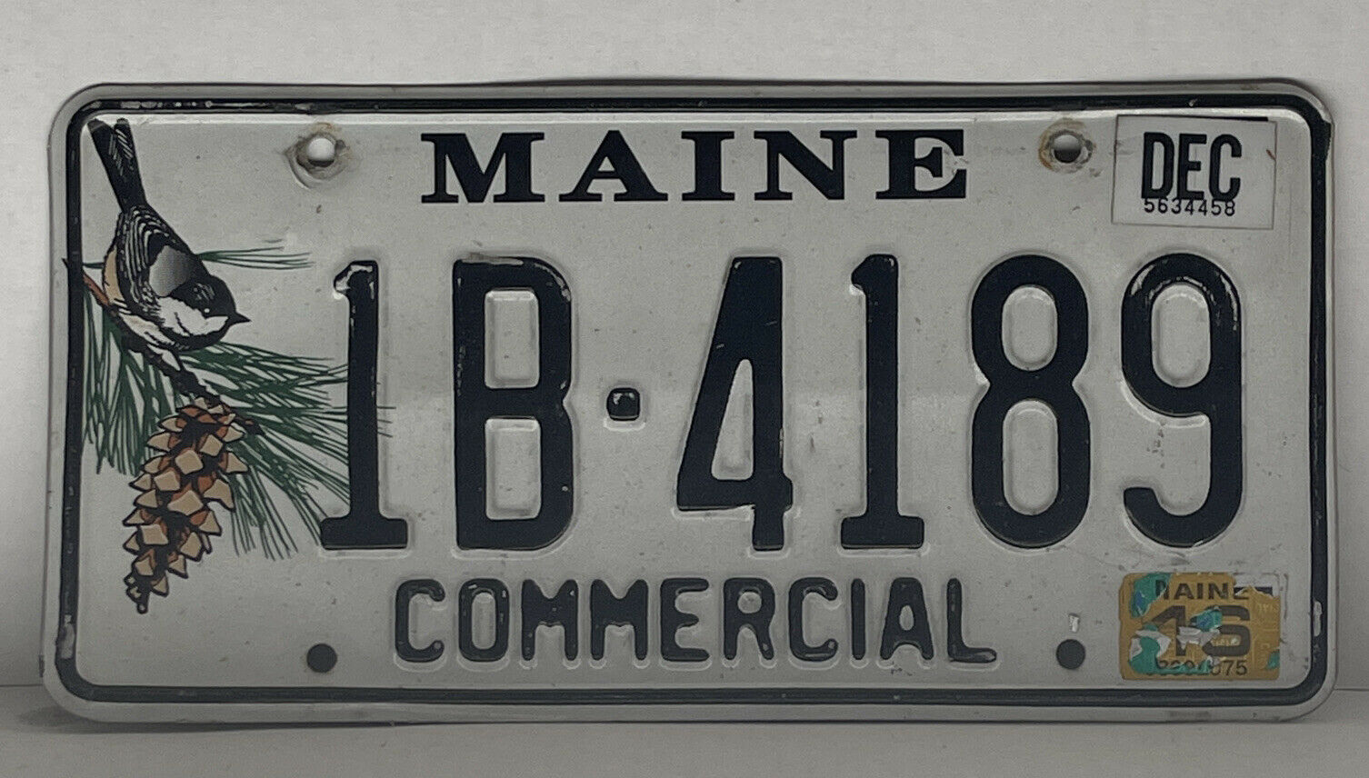 Expired Maine License Plate Chickadee/pinecone 1b4189