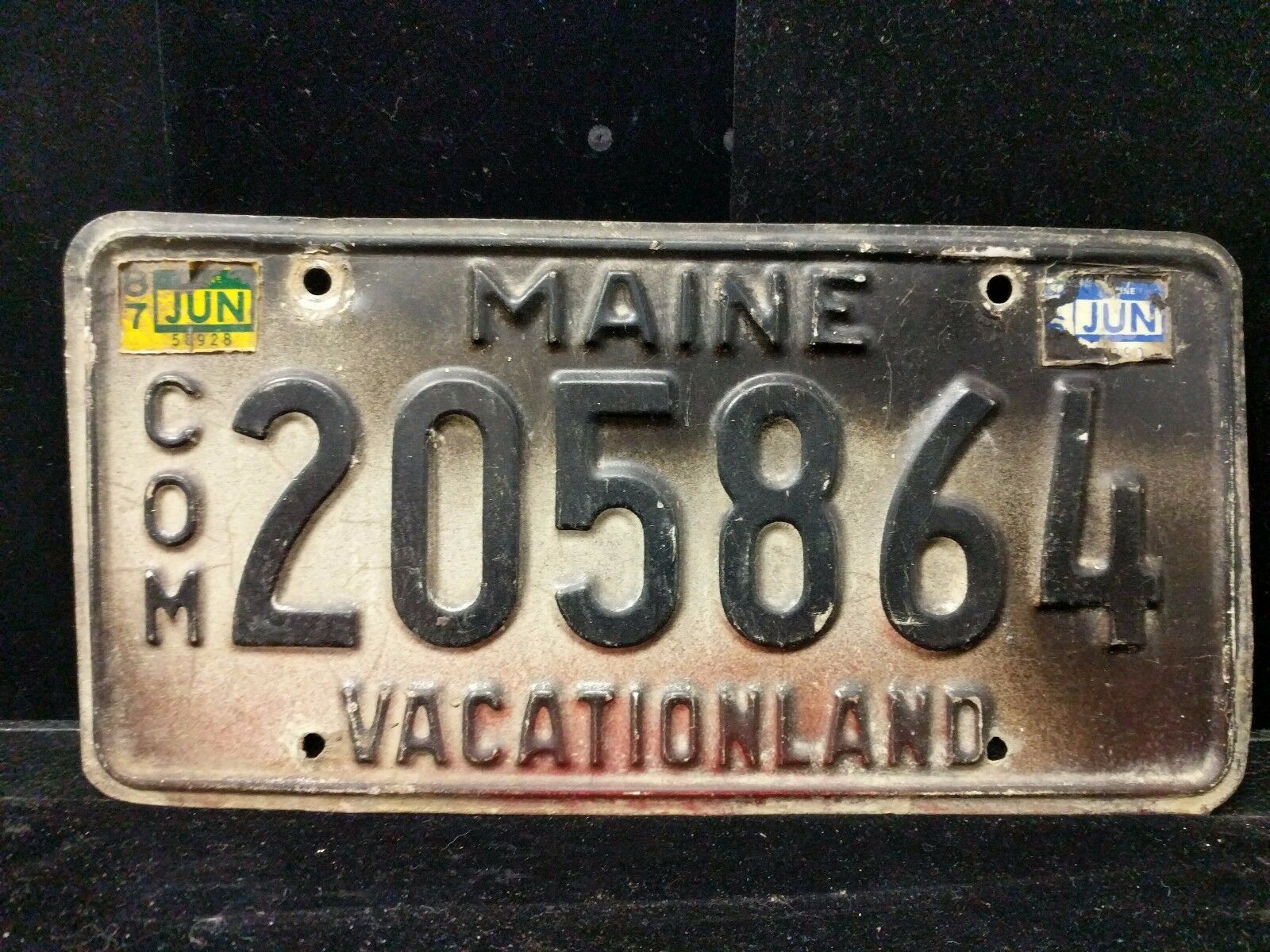 1x Single Maine Me Vacationland Com License Plate Ind. Look #205864 Vin/exp 1987