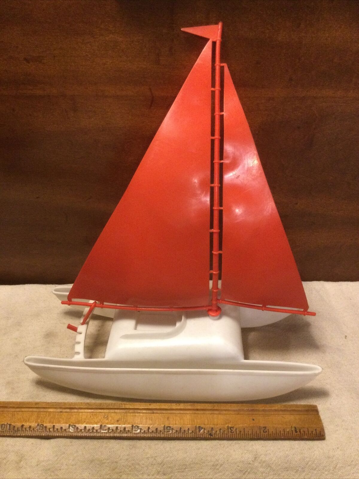 Vintage Tico Toys Usa Large 10” Plastic Sail Boat