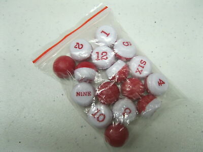Billiard Pool Table Tally Peas New Bag Of 16 Deluxe Numbered / Two Tone Pill