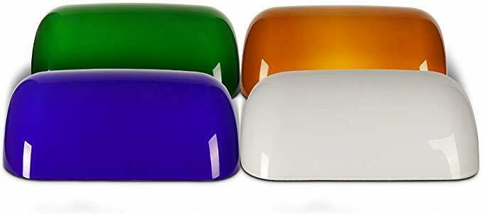 Four Colour Glass Bankers Lamp Shade Replacement Cover,l8.85 W5.11