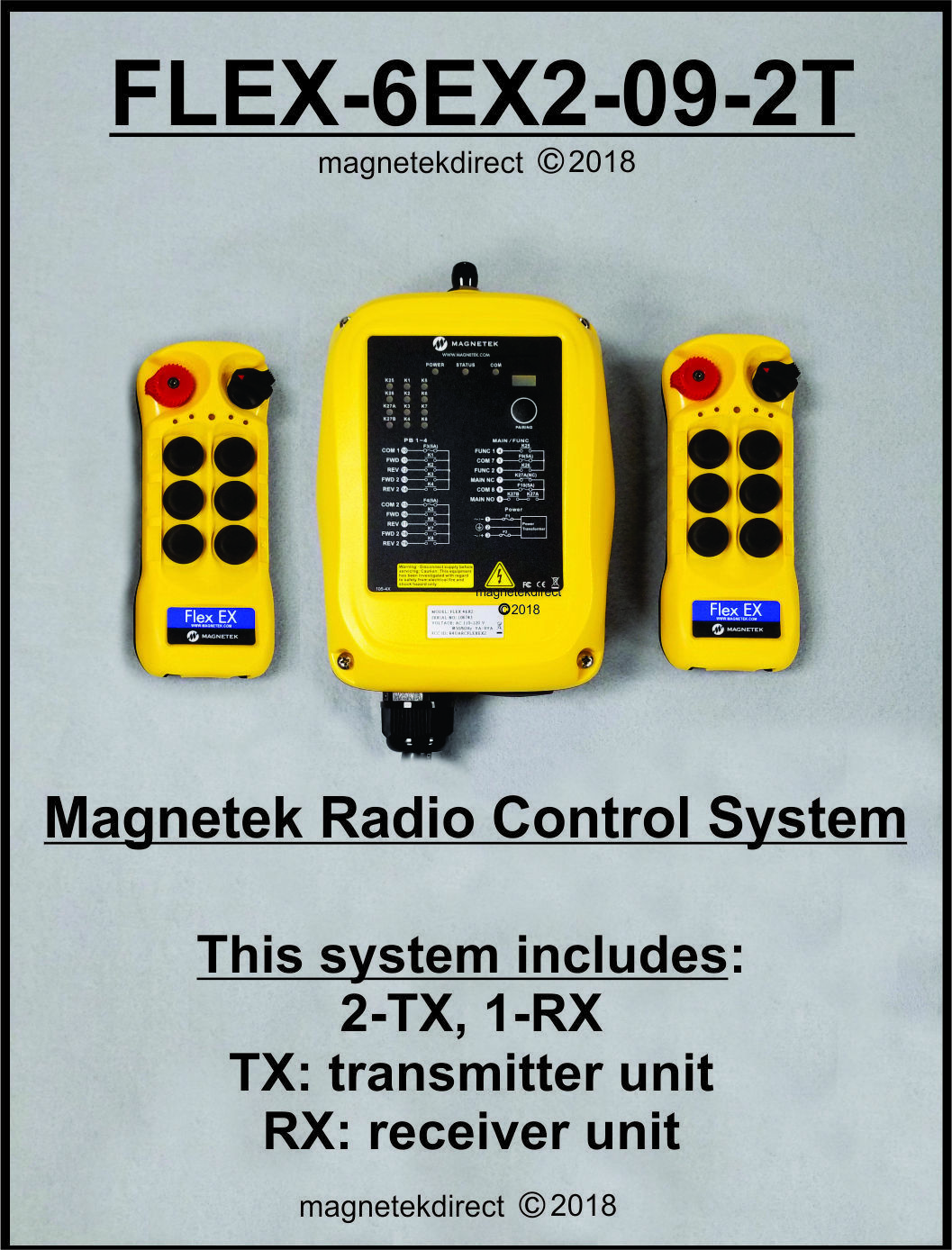 W/free Boot $50 Value Magnetek Flex-6ex2-09-2t Crane Radio Remote Control System