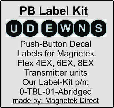 Magnetek Radio Remote Control Flex Transmitter Push Button Decal Labels 6ex 8ex
