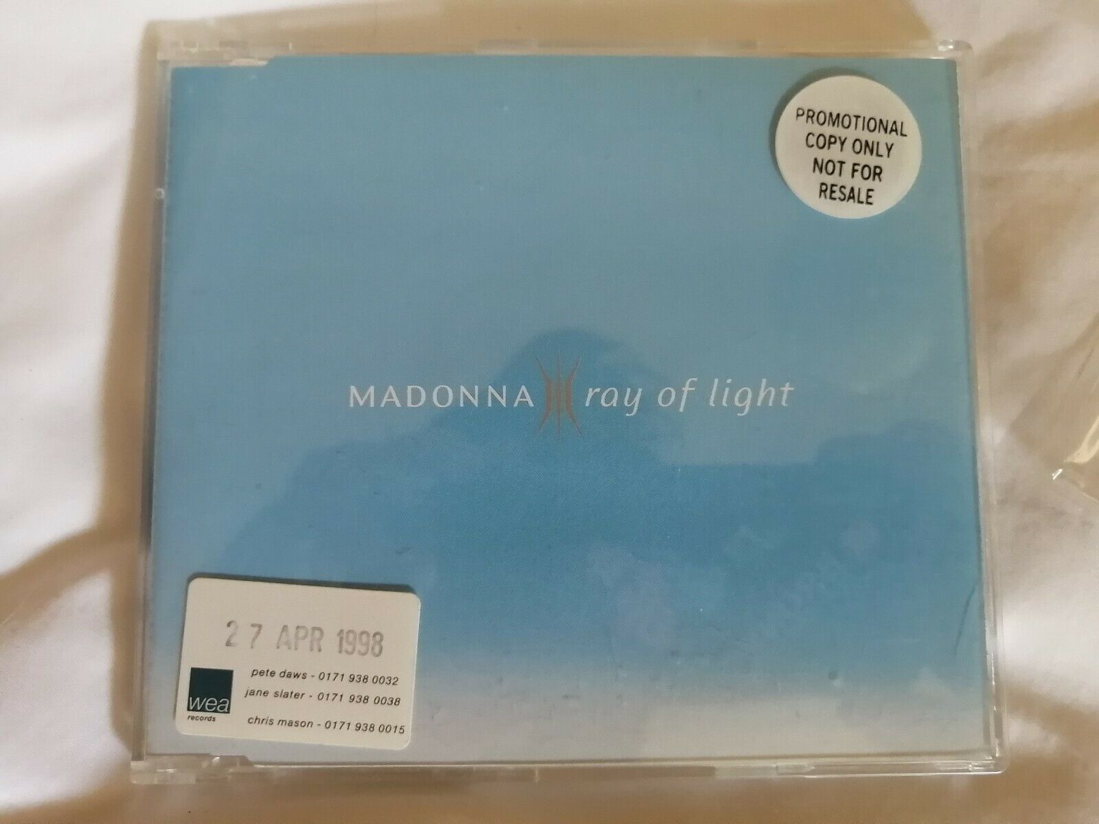 Madonna Ray Of Light Uk Promo Cd Single W0444cddj Original Case & Stickers