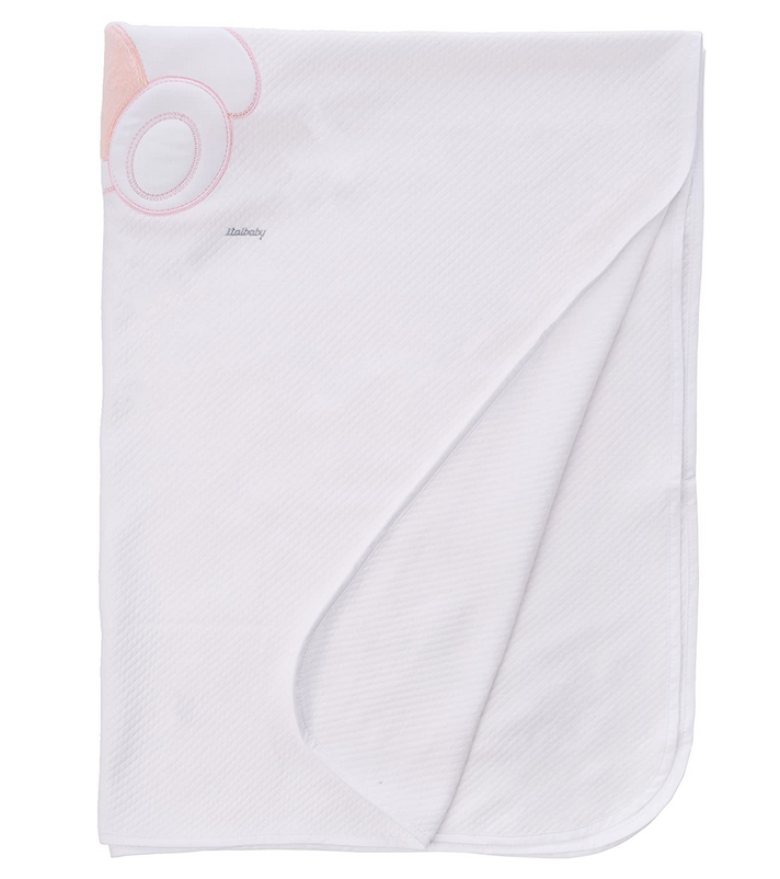 Italbaby Blanket Throw Blanket For Baby 42 1/8x59 1/8in Colour White/pink